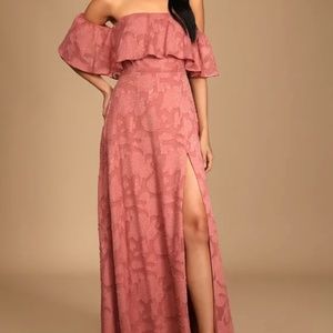 Long rose pink dress